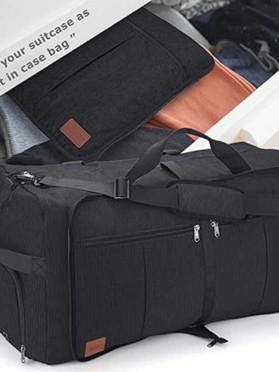 120L Foldable Waterproof Travel Duffel Bag with Shoe Compartment Large Weekender main image 7